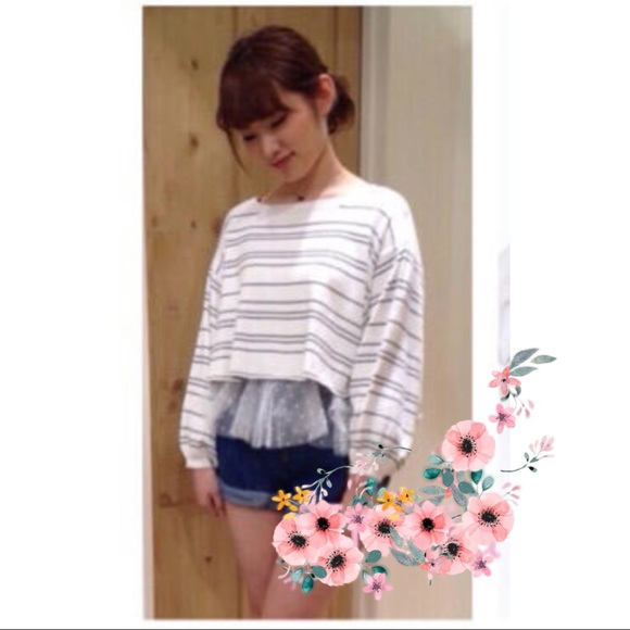 Snidel two pieces set Black stripe top - Picture 3 of 10